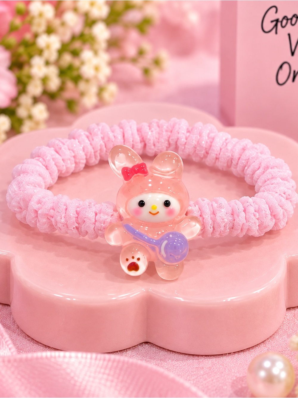 My Melody Inspired Bunny Pink Stretch Friendship Bracelet Party Favor NWT